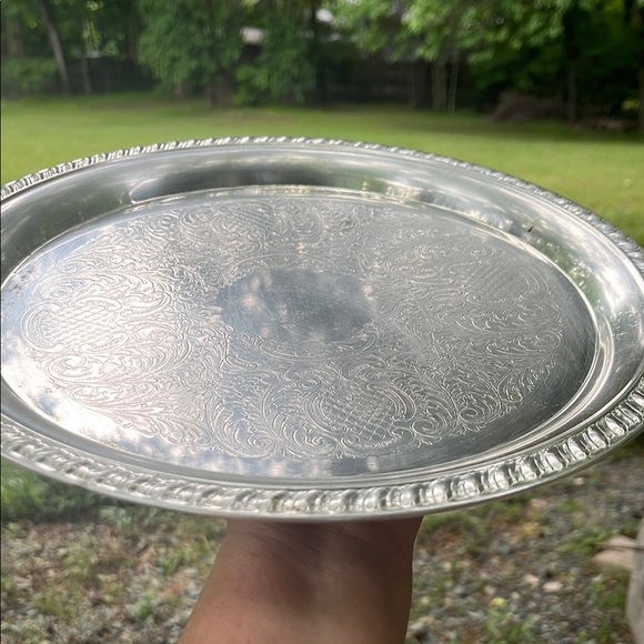 Elegant Silver Plated Serving Tray - Picture 3 of 13
